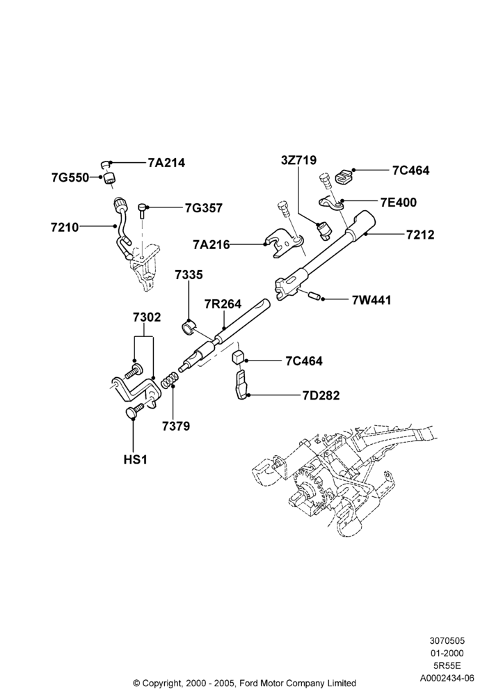 05A - Gear Change-Automatic Transmission, 5R44E/5R55E - 5 Speed Auto Trans, Upper; 31/JAN/2000-30/JUN/2005