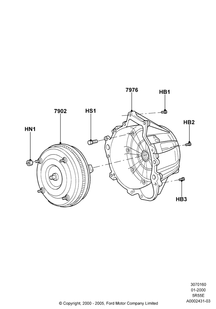 60A - Converter, 5R44E/5R55E - 5 Speed Auto Trans; 31/JAN/2000-30/JUN/2005