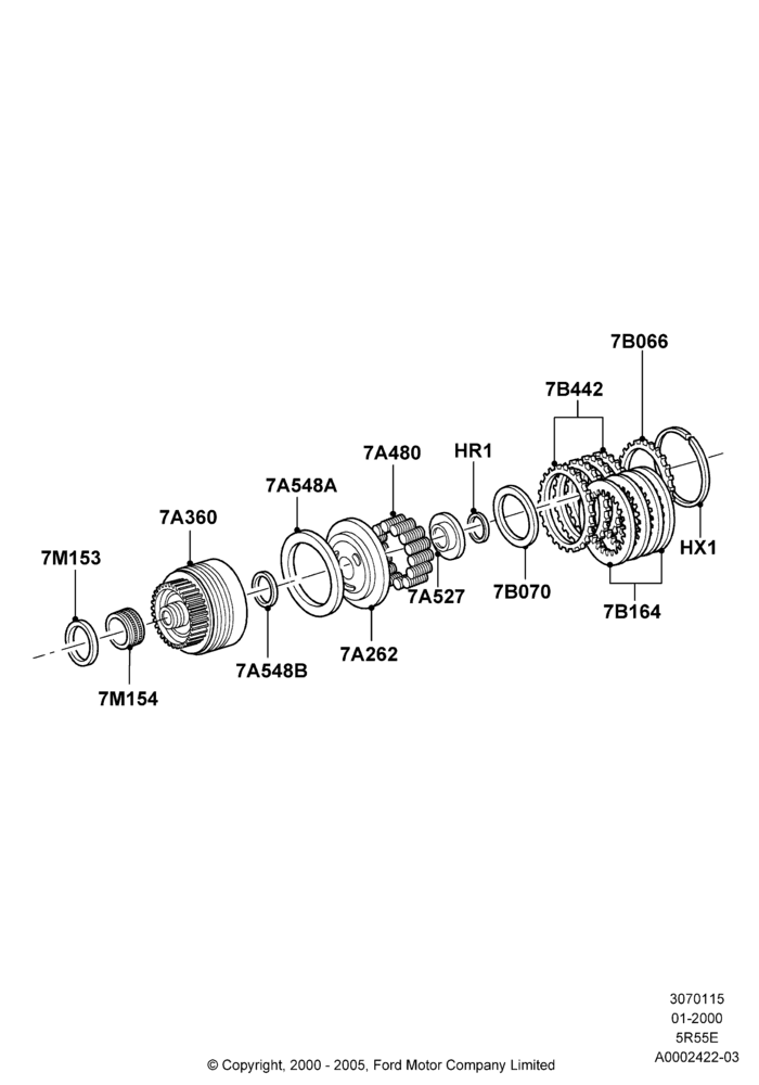 15A - Forward Clutch and Components, 5R44E/5R55E - 5 Speed Auto Trans; 31/JAN/2000-30/JUN/2005