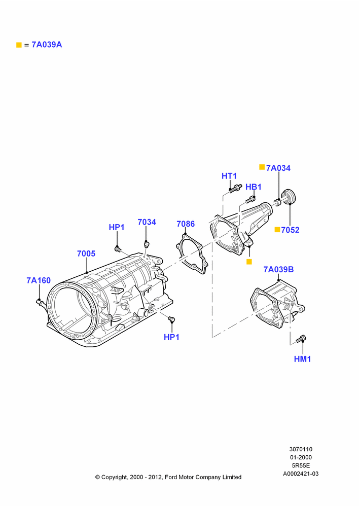 10A - Transmission External Components, 5R44E/5R55E - 5 Speed Auto Trans; 31/JAN/2000-30/JUN/2005