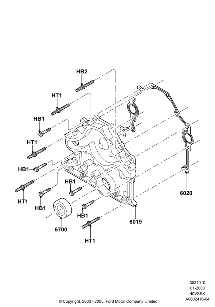 Timing Gear Covers, 4.0L V6 12V SOHC EFI