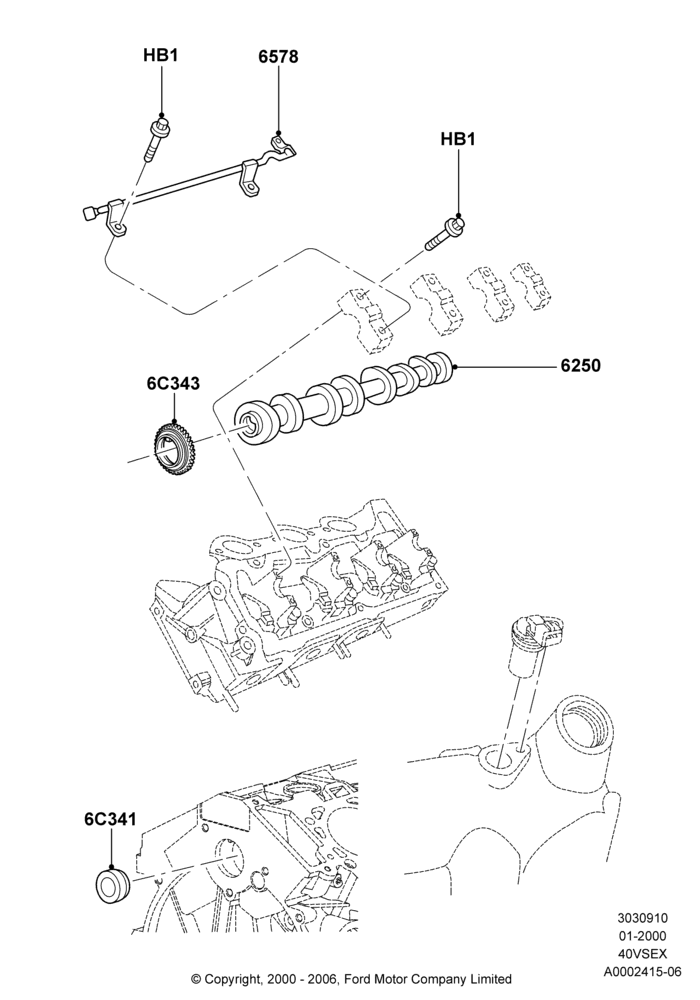 Camshaft, 4.0L V6 12V SOHC EFI