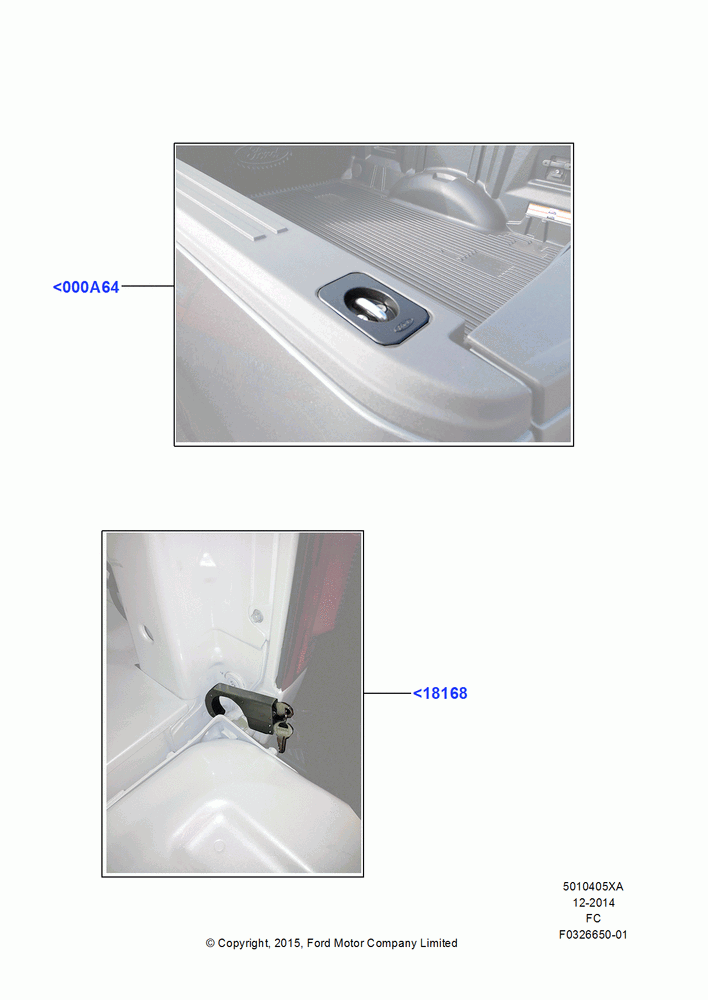 05XA - Pick Up Box/Tailgate and Tonneau, (+) North American Markets, Accessory, Retractable Bed Hooks, Tailgate Lock; 20/OCT/2014