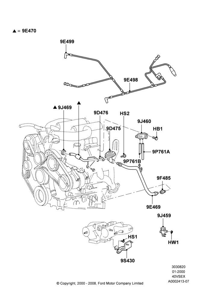 Exhaust Gas Recirculation, 4.0L V6 12V SOHC EFI
