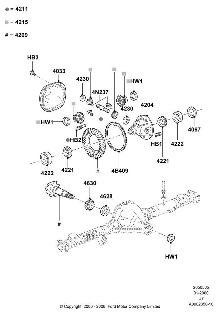 05A - Components - Rear Axle Diff & Carr., Rear Axle Less Limited Slip Diff; 31/JAN/2000-30/JUN/2005