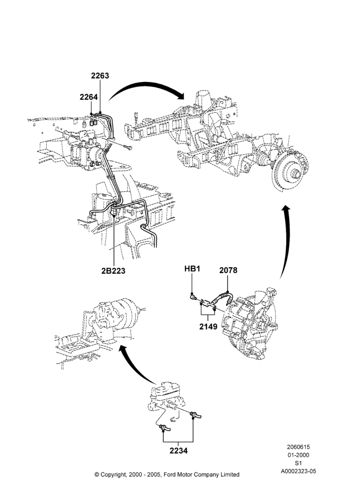15A - FRONT BRAKE LINES, 2WD; 31/JAN/2000-09/MAY/2003