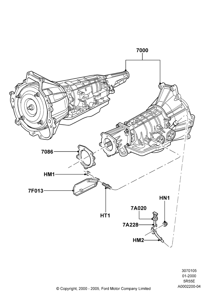 05A - Auto Trans Assy & Speedometer Drive, 5R44E/5R55E - 5 Speed Auto Trans; 31/JAN/2000-30/JUN/2005