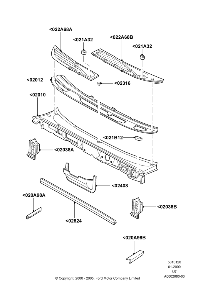 20 - Cowl/Panel and Related Parts; 31/JAN/2000-09/MAY/2003