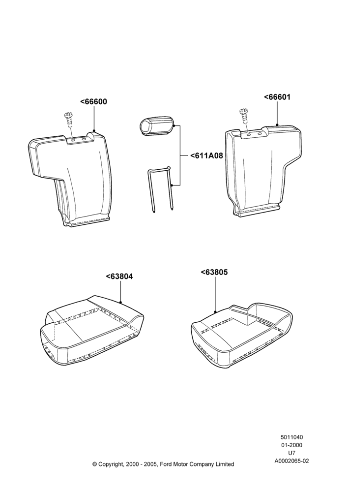 40 - Rear Seat Covers; 31/JAN/2000-09/MAY/2003