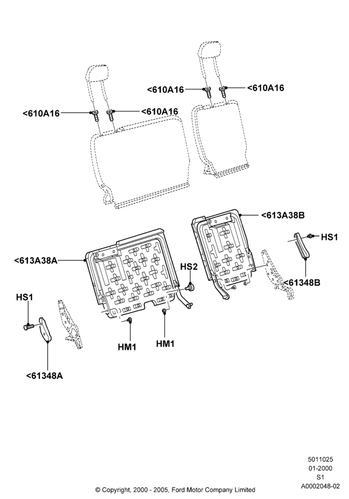 25A - Rear Seat Back; 31/JAN/2000-19/AUG/2002
