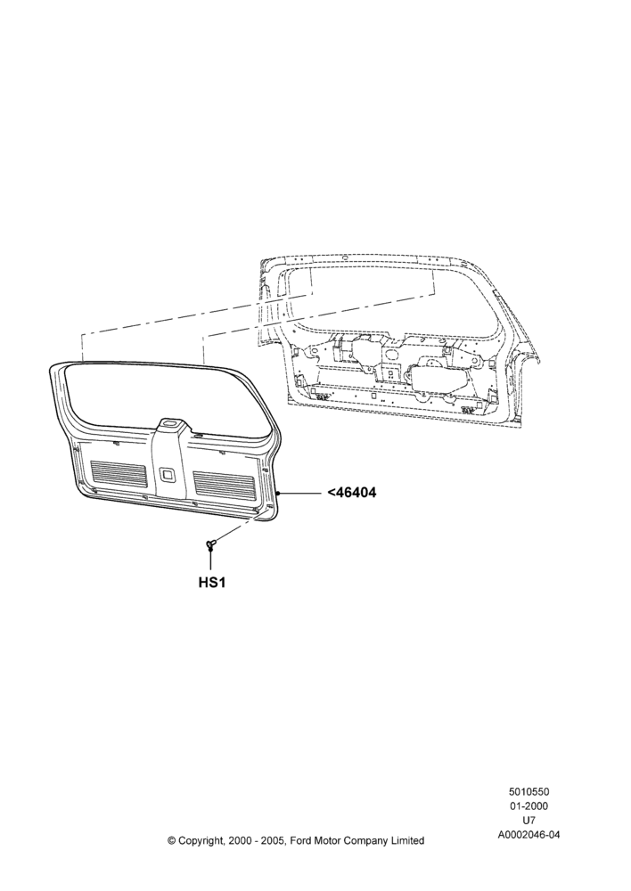 50 - Back Door/Tailgate Trim Panels; 31/JAN/2000-09/MAY/2003