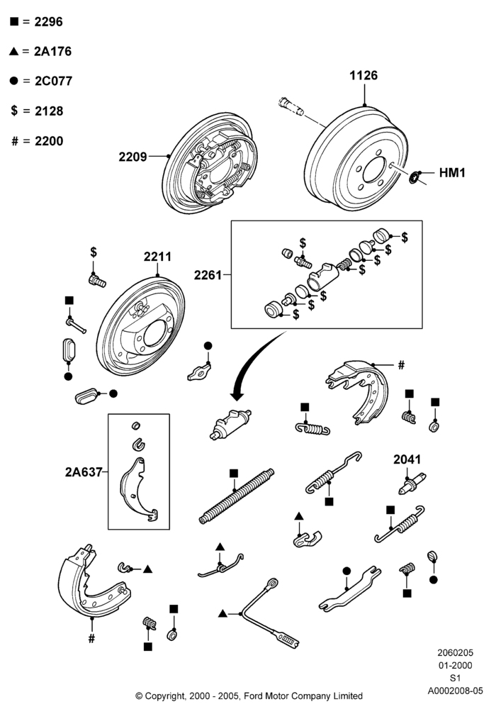 05 - Rear Drum Brakes; 31/JAN/2000-19/AUG/2002