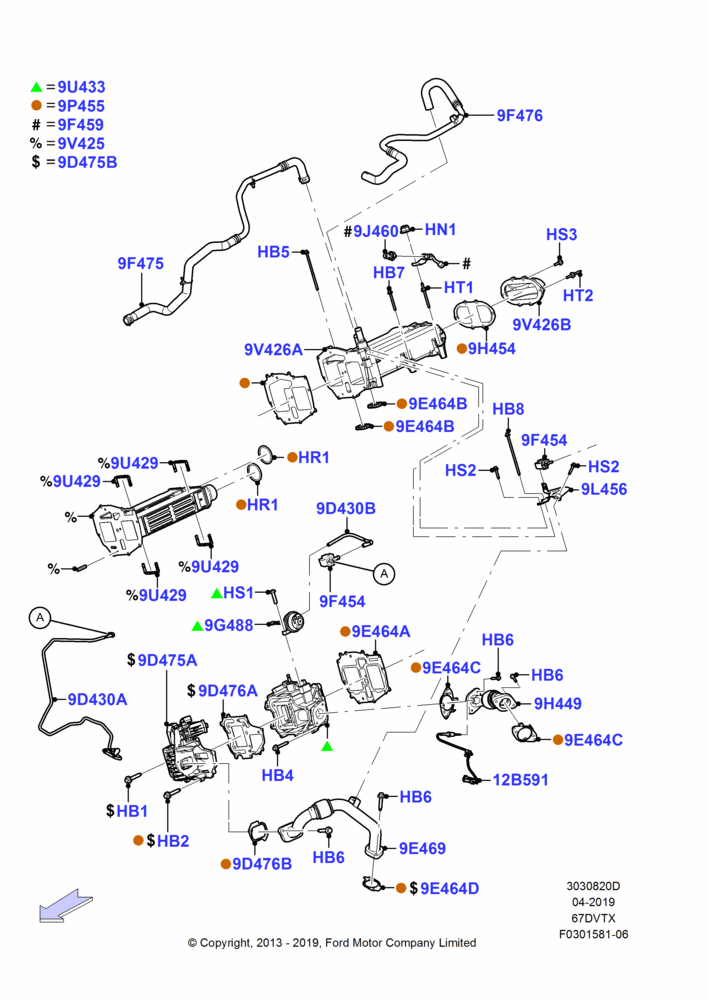 Exhaust Gas Recirculation, 6.7L 4V V8 T/C Diesel