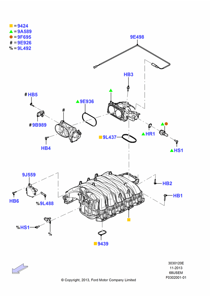 20E - Intake Manifold, 6.8L Gas EFI V10; 01/MAY/2013-01/JAN/2016