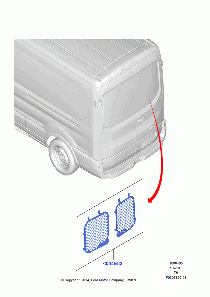 05 - REAR WINDOW GRILLES, All Vans, With Fixed Rear Window, Accessory; 21/APR/2014