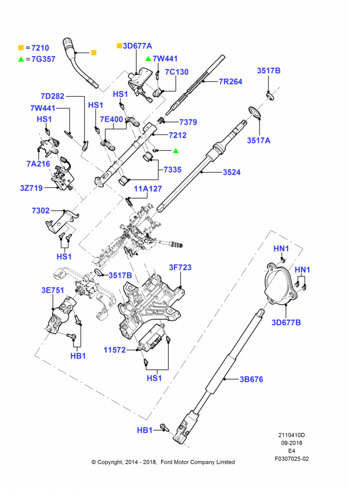 10D - Steering Column And Gear Shift, All Reg/Ext Vans/Wagons & Cutaway; 09/SEP/2013