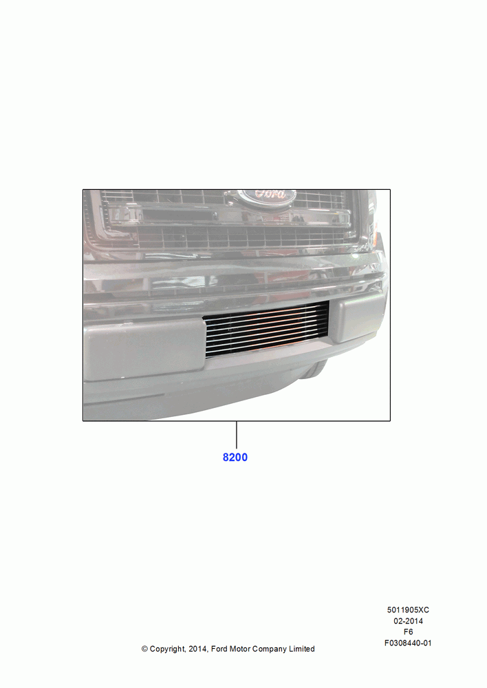 05XC - Radiator Grille and Front Bumper, Lower Accent Grille, Accessory; 18/AUG/2008-23/DEC/2014