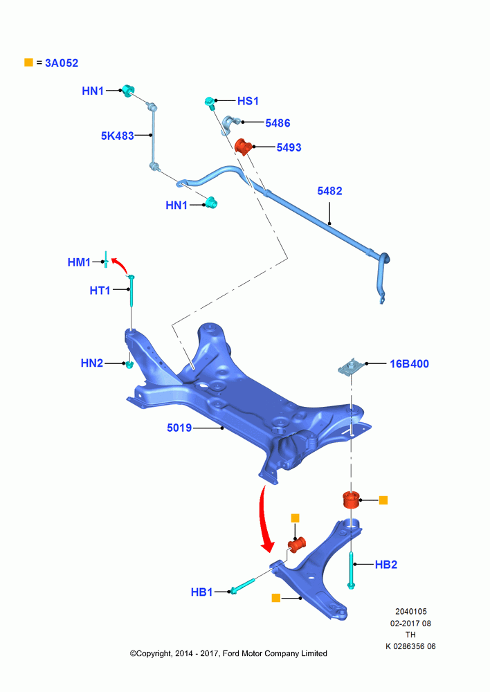 05 - Front Susp.Arms/Stabilizer/X-Member; 21/APR/2014