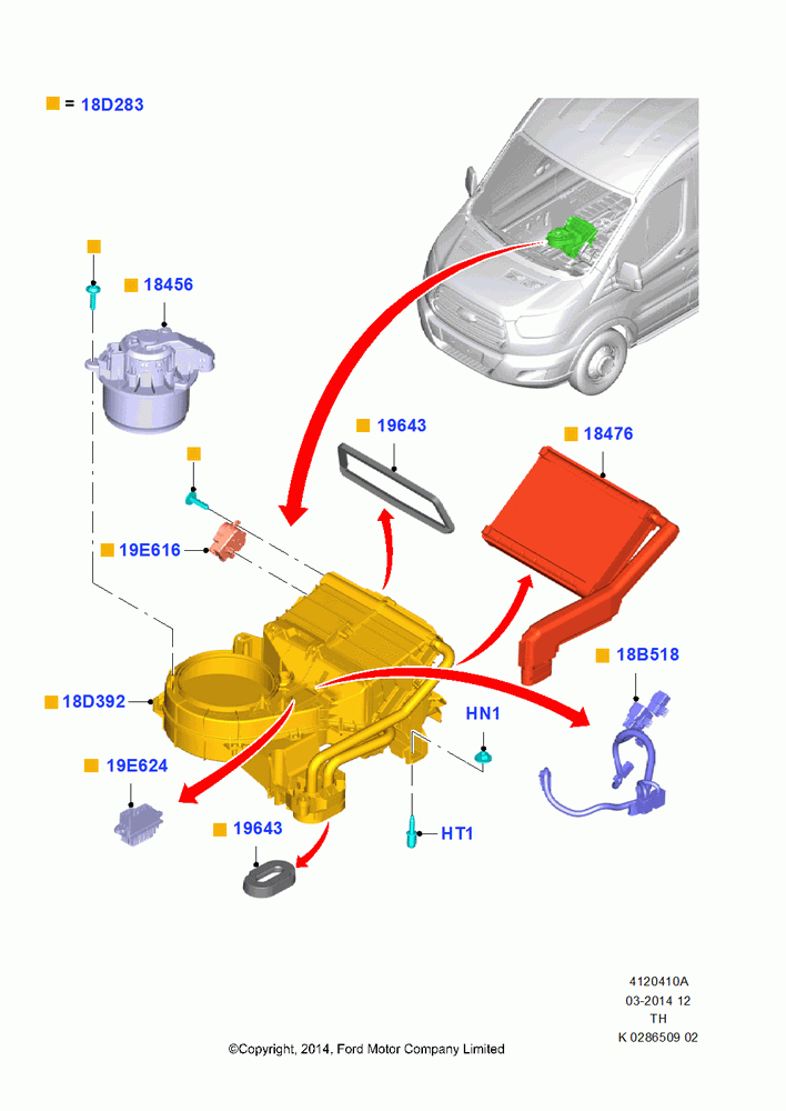 10A - Auxiliary Heater & Air Conditioning, With Rear Seat Climate Control, FRONT; 21/APR/2014