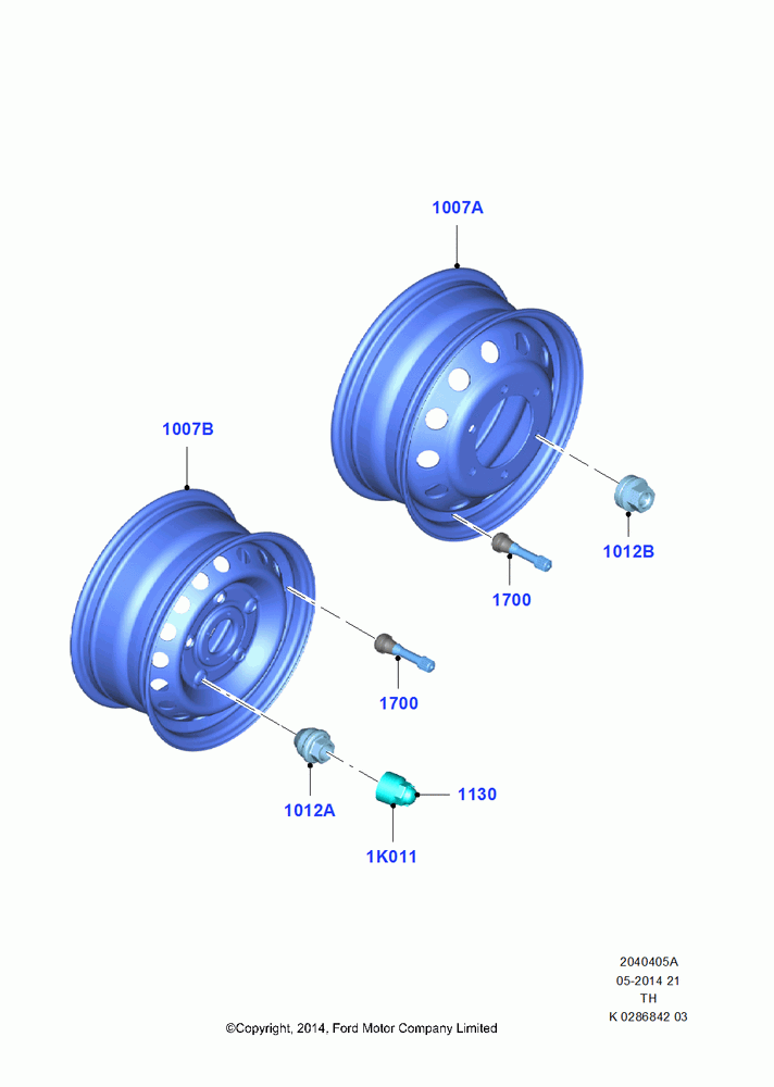 05A - Wheels, 5 X 16" Steel Wheel, 6.0 X 16" Steel Wheels - White, 6.5 X 16" Steel Road Wheel, 6.5 x 16" Styled Steel Wheels, 6.5 X 16" Steel Wheels - White, 6.0 X 16"  Steel Wheel; 21/APR/2014