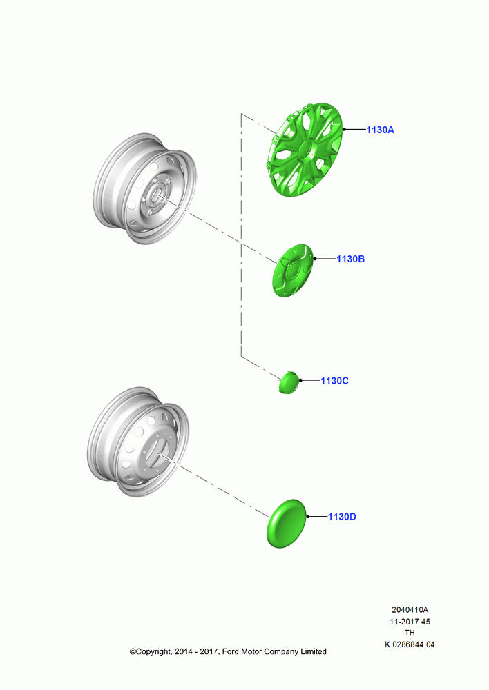 10A - Wheel Ornamentation, 5 X 16" Steel Wheel, 6.0 X 16" Steel Wheels - White, 6.5 X 16" Steel Road Wheel, 6.5 x 16" Styled Steel Wheels, 6.5 X 16" Steel Wheels - White, 6.0 X 16"  Steel Wheel; 21/APR/2014