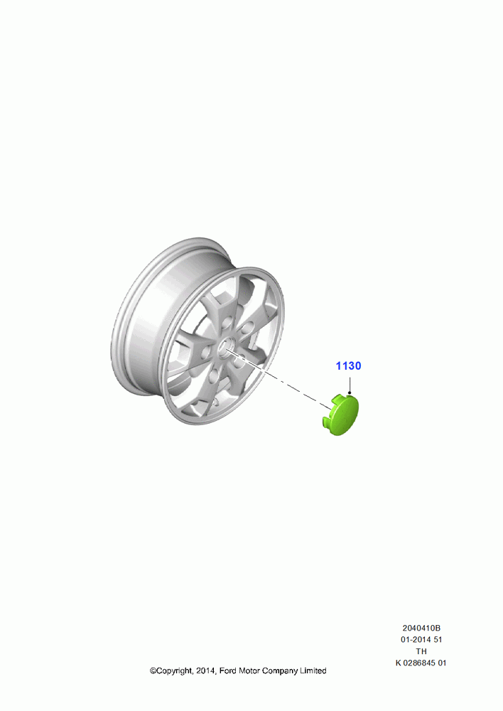 10B - Wheel Ornamentation, 6.5 x 16" Alloy - Style A, With 6.5 X 16" Alloy Wheel; 21/APR/2014