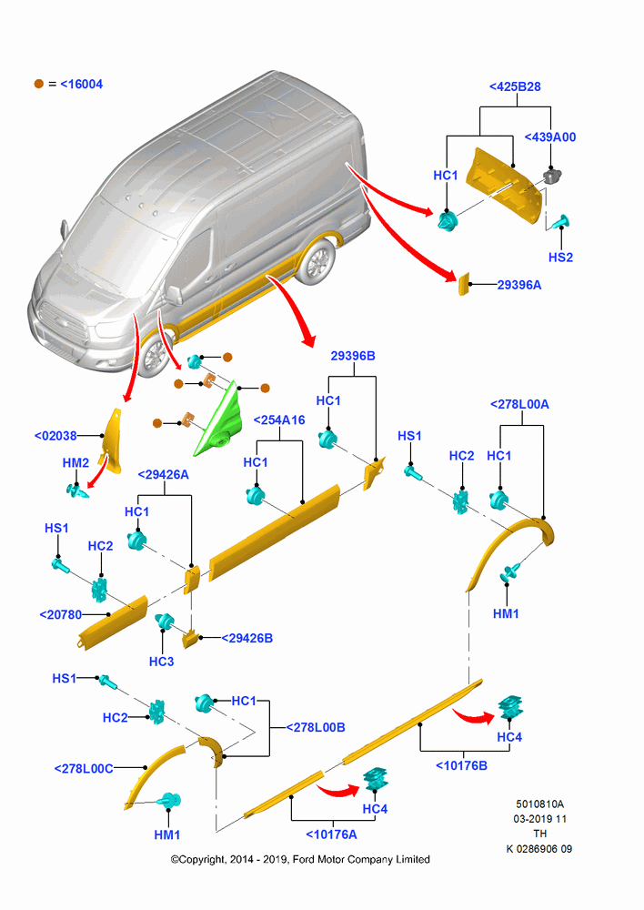 10A - Body Mouldings, Less Cutaway And Chassis Cabs, LH; 21/APR/2014