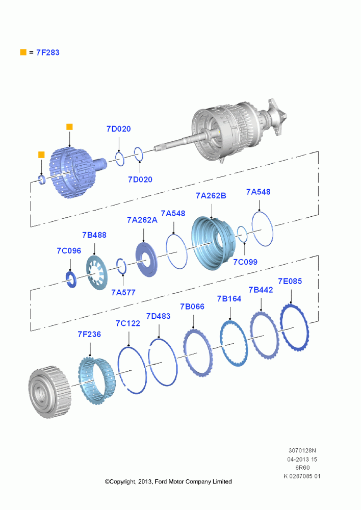 28N - Direct Clutch and Components, 6 Speed Automatic Trans (6R80); 21/APR/2014