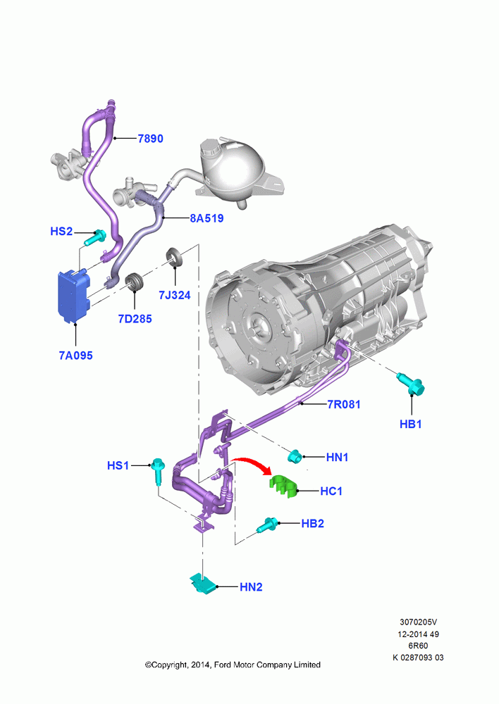05V - Transmission Cooling Systems, 6 Speed Automatic Trans (6R80), 3.2L Duratorq-TDCi (200PS) - Puma; 21/APR/2014