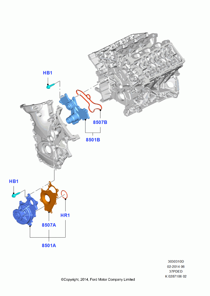 10D - Water Pump, 3.7L 4V PFI V6 NA Gas; 21/APR/2014
