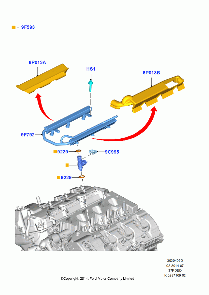 05D - Fuel Injectors and Pipes, 3.7L 4V PFI V6 NA Gas; 21/APR/2014