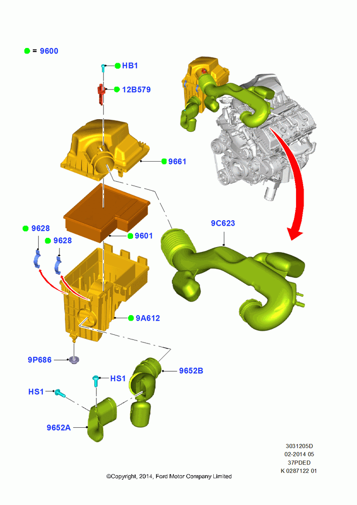 05D - Air Cleaner, 3.7L 4V PFI V6 NA Gas; 21/APR/2014