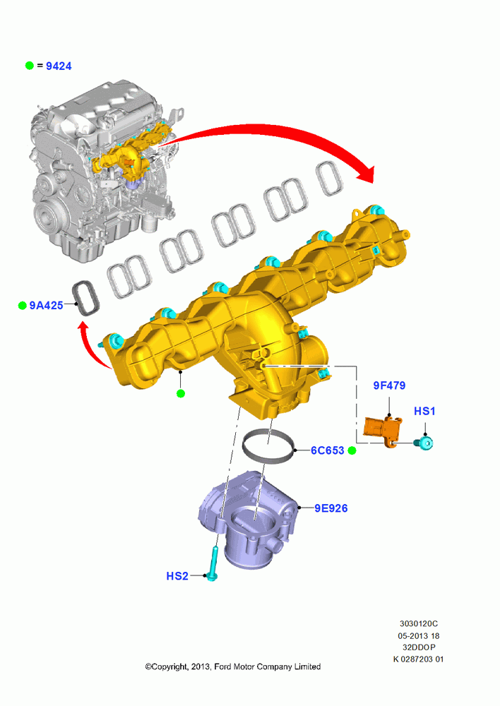 20C - Intake Manifold, 3.2L Duratorq-TDCi (200PS) - Puma; 21/APR/2014