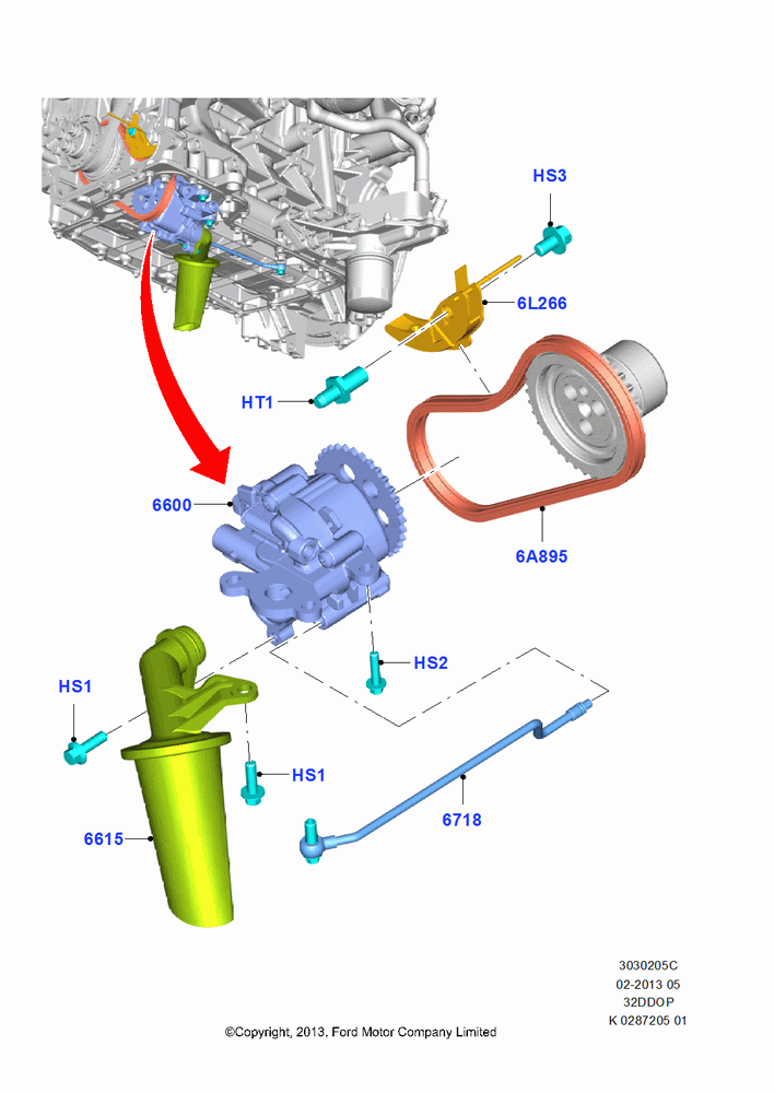 05C - Oil Pump, 3.2L Duratorq-TDCi (200PS) - Puma; 21/APR/2014