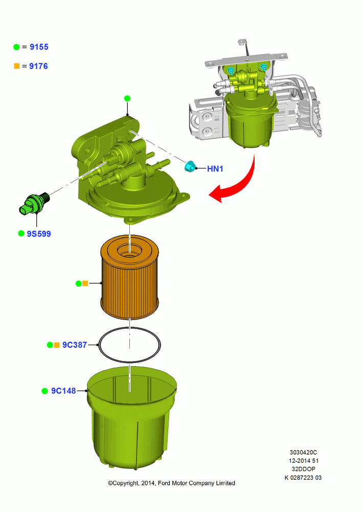 Fuel Filter, 3.2L Duratorq-TDCi (200PS) - Puma