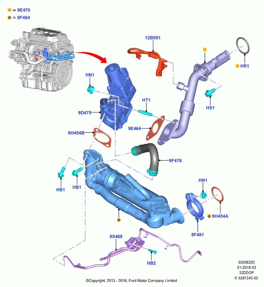 20C - Exhaust Gas Recirculation, 3.2L Duratorq-TDCi (200PS) - Puma; 21/APR/2014