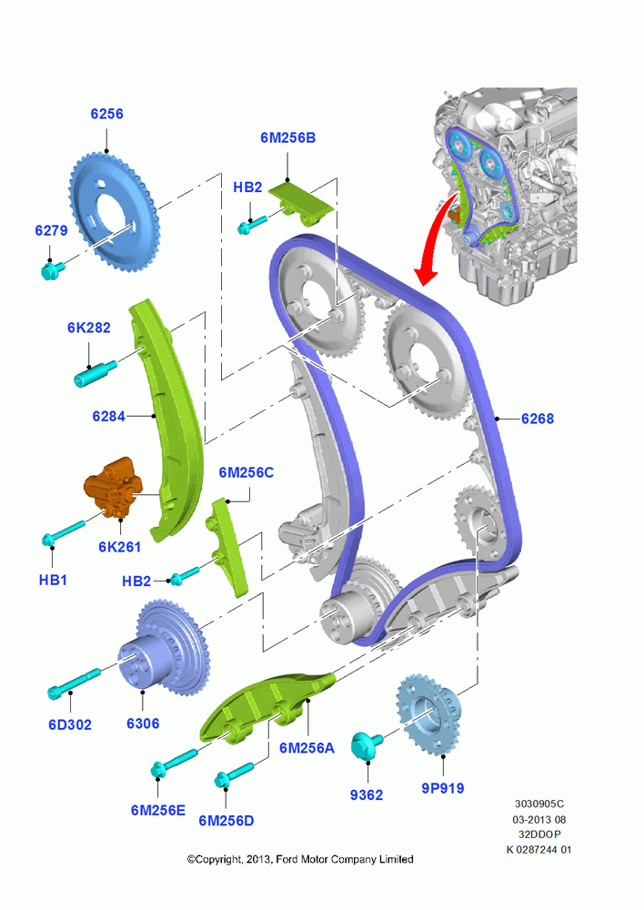 05C - Timing Gear, 3.2L Duratorq-TDCi (200PS) - Puma; 21/APR/2014