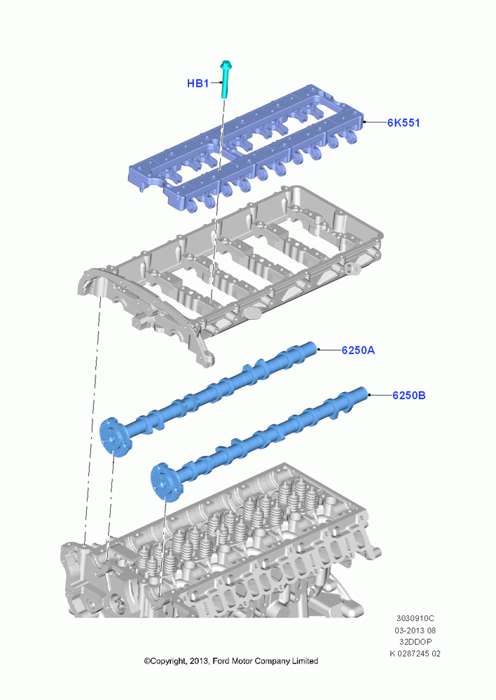 10C - Camshaft, 3.2L Duratorq-TDCi (200PS) - Puma; 21/APR/2014