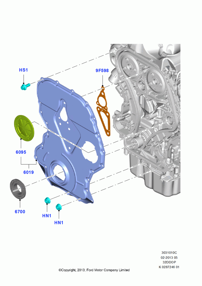 10C - Timing Gear Covers, 3.2L Duratorq-TDCi (200PS) - Puma; 21/APR/2014