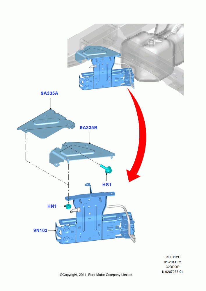 12C - Fuel Cooler Assembly, 3.2L Duratorq-TDCi (200PS) - Puma; 21/APR/2014