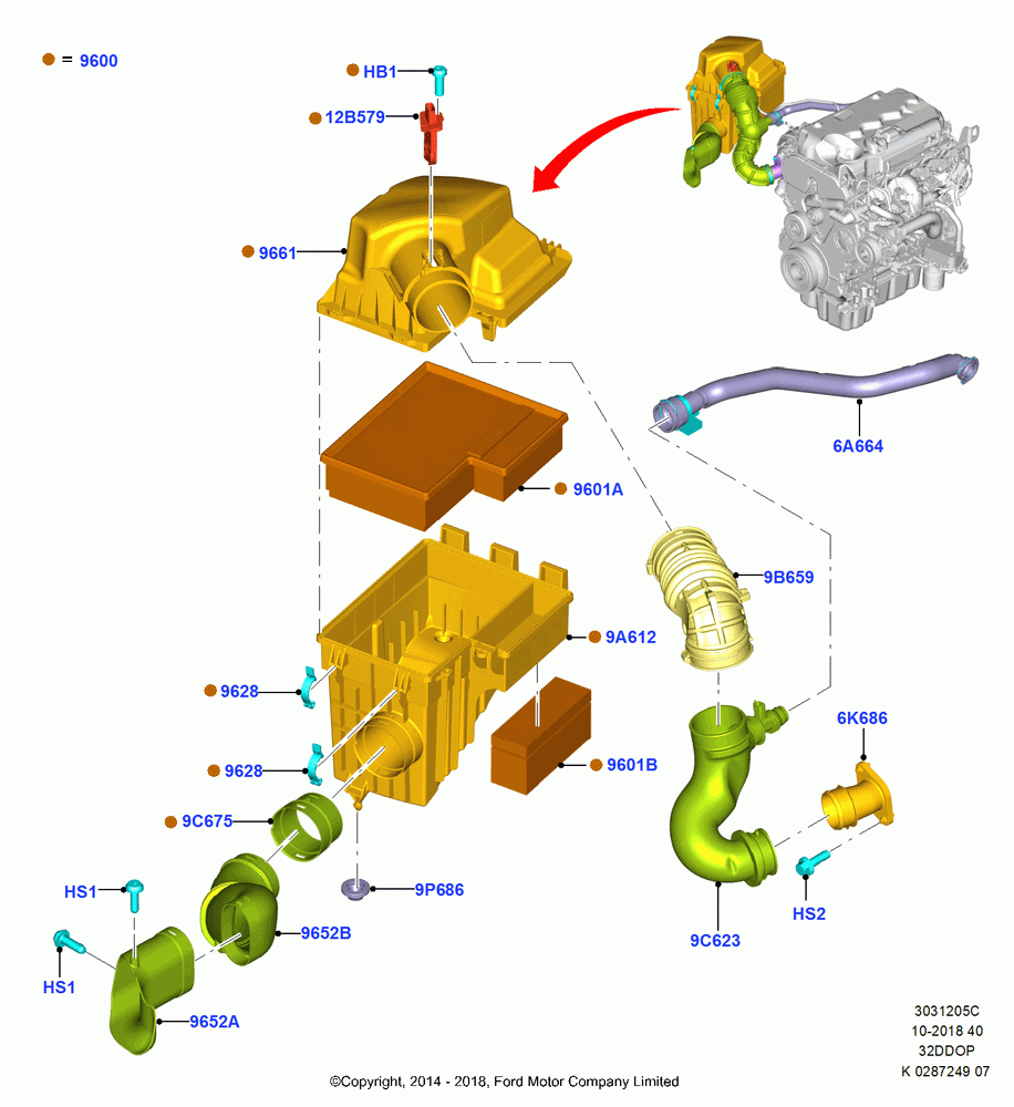 05C - Air Cleaner, 3.2L Duratorq-TDCi (200PS) - Puma; 21/APR/2014