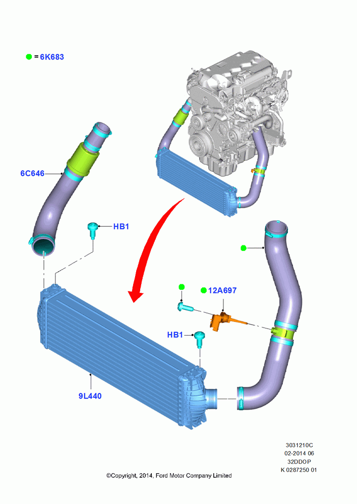 10C - Intercooler/Air Ducts and Hoses, 3.2L Duratorq-TDCi (200PS) - Puma; 21/APR/2014