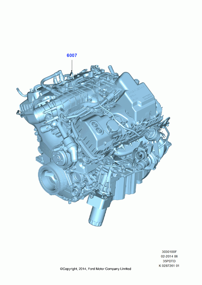 00F - Engine Assy Fully Dressed, 3.5L V6 GTDI; 21/APR/2014