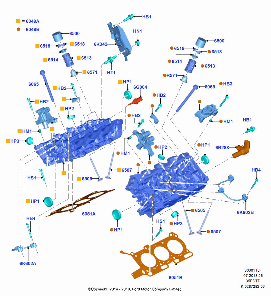 15F - Cylinder Head, 3.5L V6 GTDI; 21/APR/2014