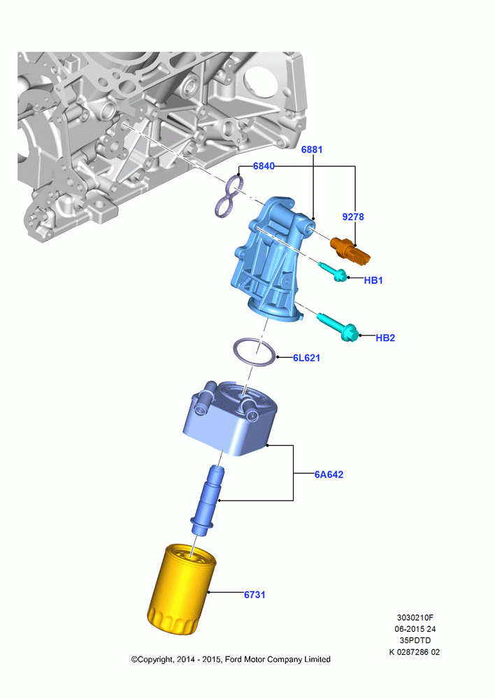 10F - Oil Cooler and Filter, 3.5L V6 GTDI; 21/APR/2014