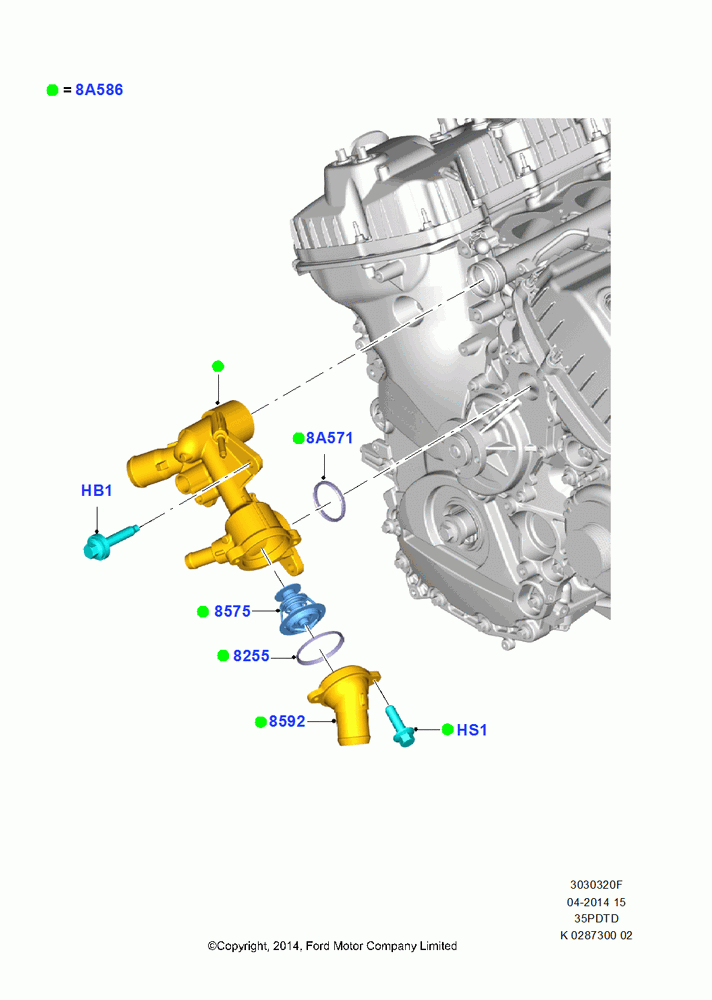 20F - Thermostat/Housing & Related Parts, 3.5L V6 GTDI; 21/APR/2014