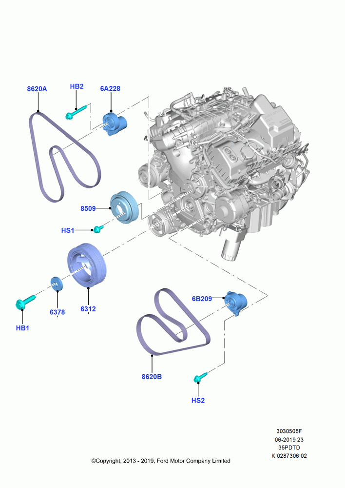 05F - Pulleys and Drive Belts, 3.5L V6 GTDI, Heavy Duty Alternator, Standard Duty Alternator; 21/APR/2014