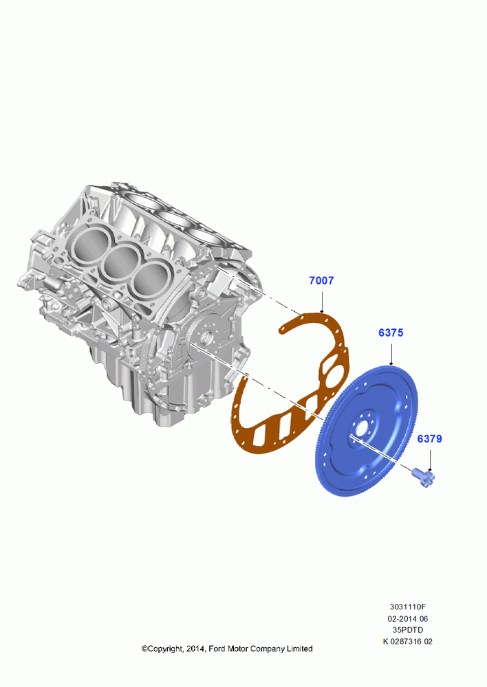 10F - Flywheel, 3.5L V6 GTDI; 21/APR/2014