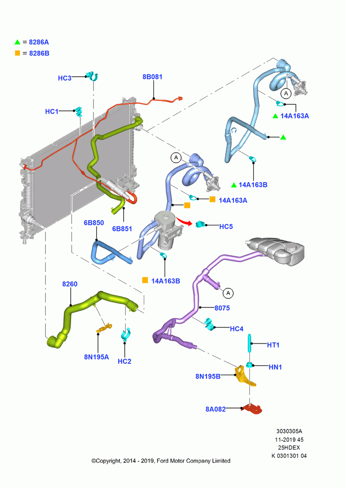 05A - Cooling System Pipes and Hoses, 2.5L Duratec (110kW/150PS), (-)"CDN/PR/USA"; 24/MAR/2014