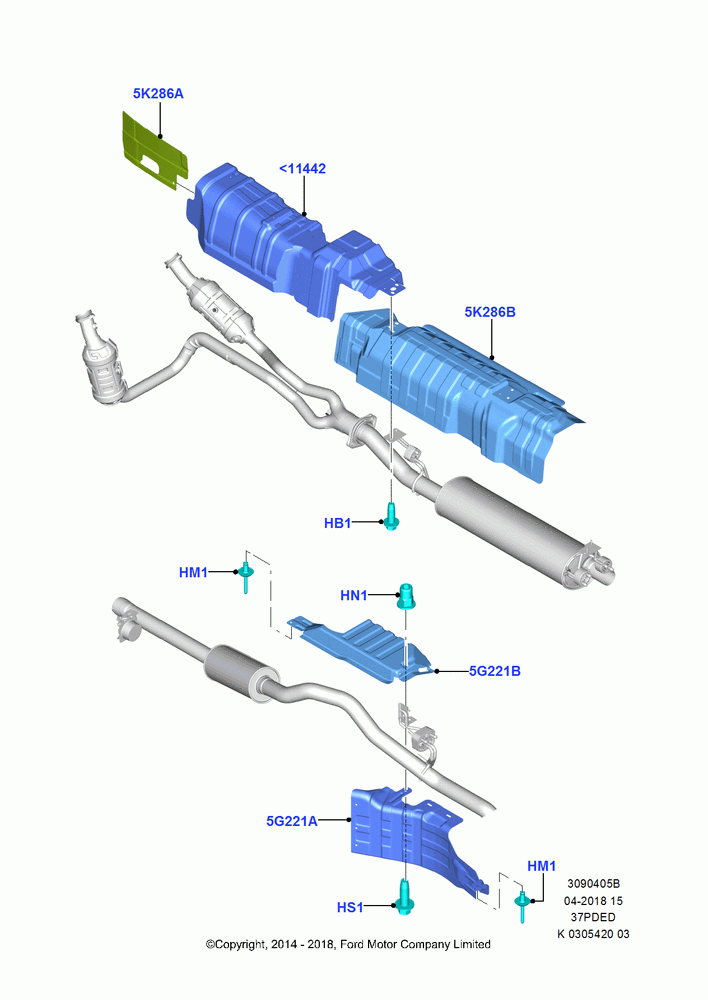 05B - Heat Shields - Exhaust System, 3.7L 4V PFI V6 NA Gas; 21/APR/2014